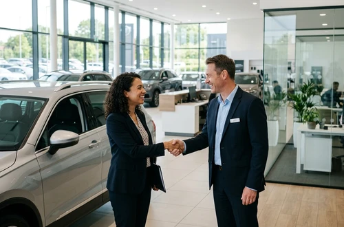Customer getting answers about their car loan